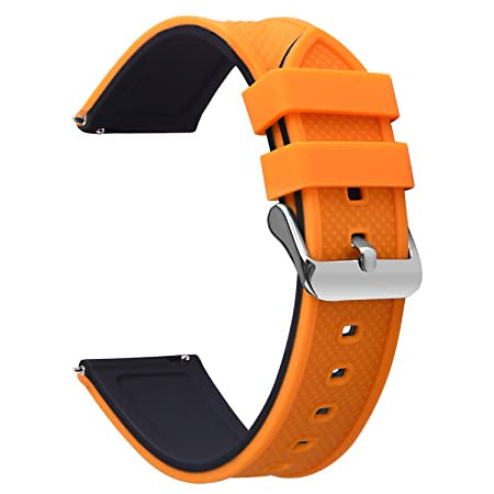 Pumpkin & Black Silicone 22mm Strap