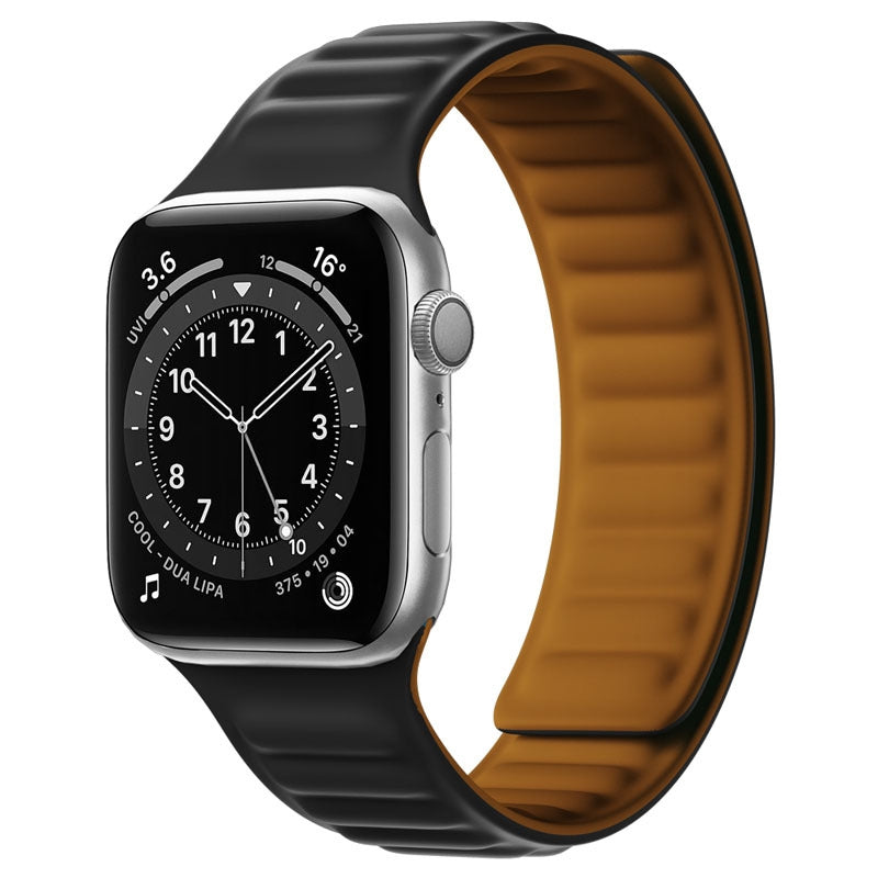 Black & Brown Silicone Magnetic Strap for Apple Watch