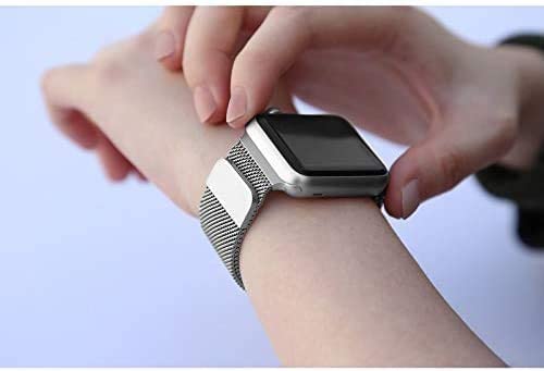 Silver Magnetic Stainless Steel Strap for Apple Watch