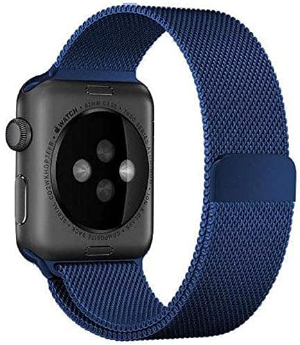 Blue Magnetic Stainless Steel Strap for Apple Watch