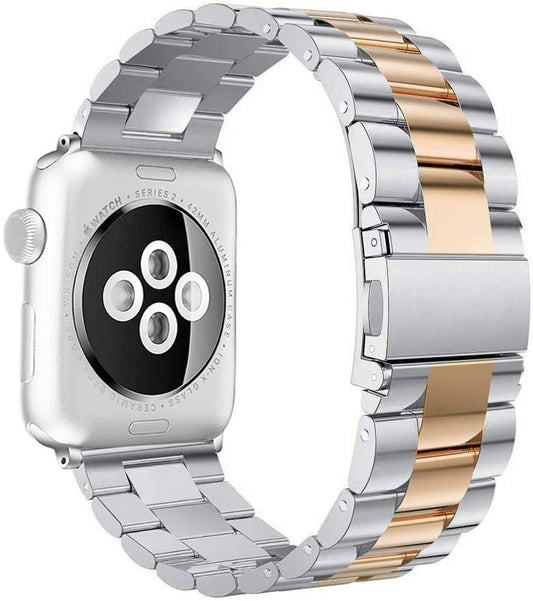 Silver & Gold Stainless Steel Strap for Apple Watch