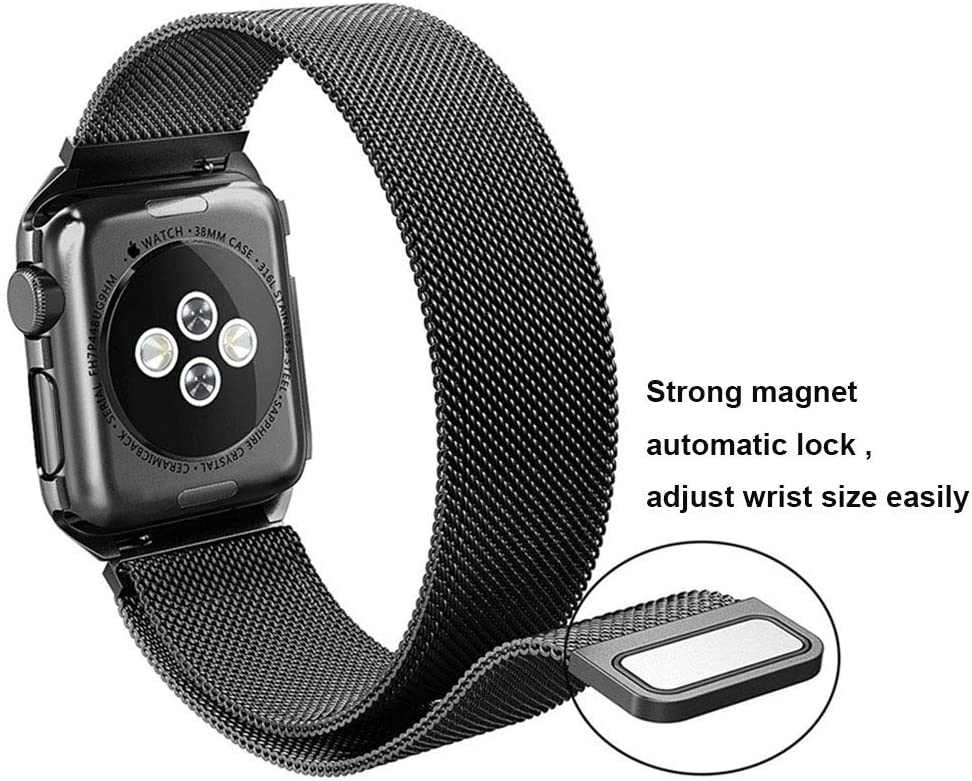 Black Magnetic Stainless Steel Strap for Apple Watch