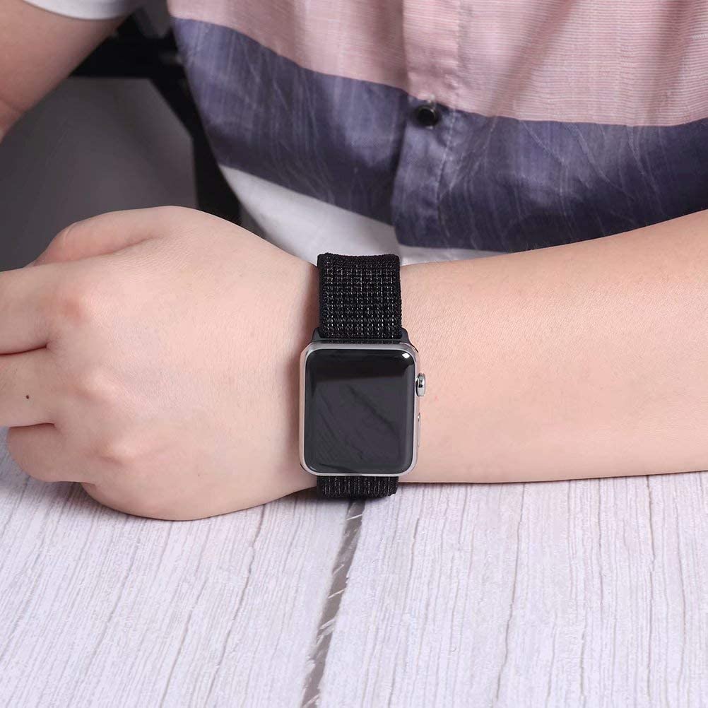 Black Sports Polyester Loop Strap for Apple Watch
