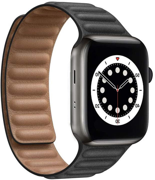 Black & Brown Magnetic Leather Strap for Apple Watch