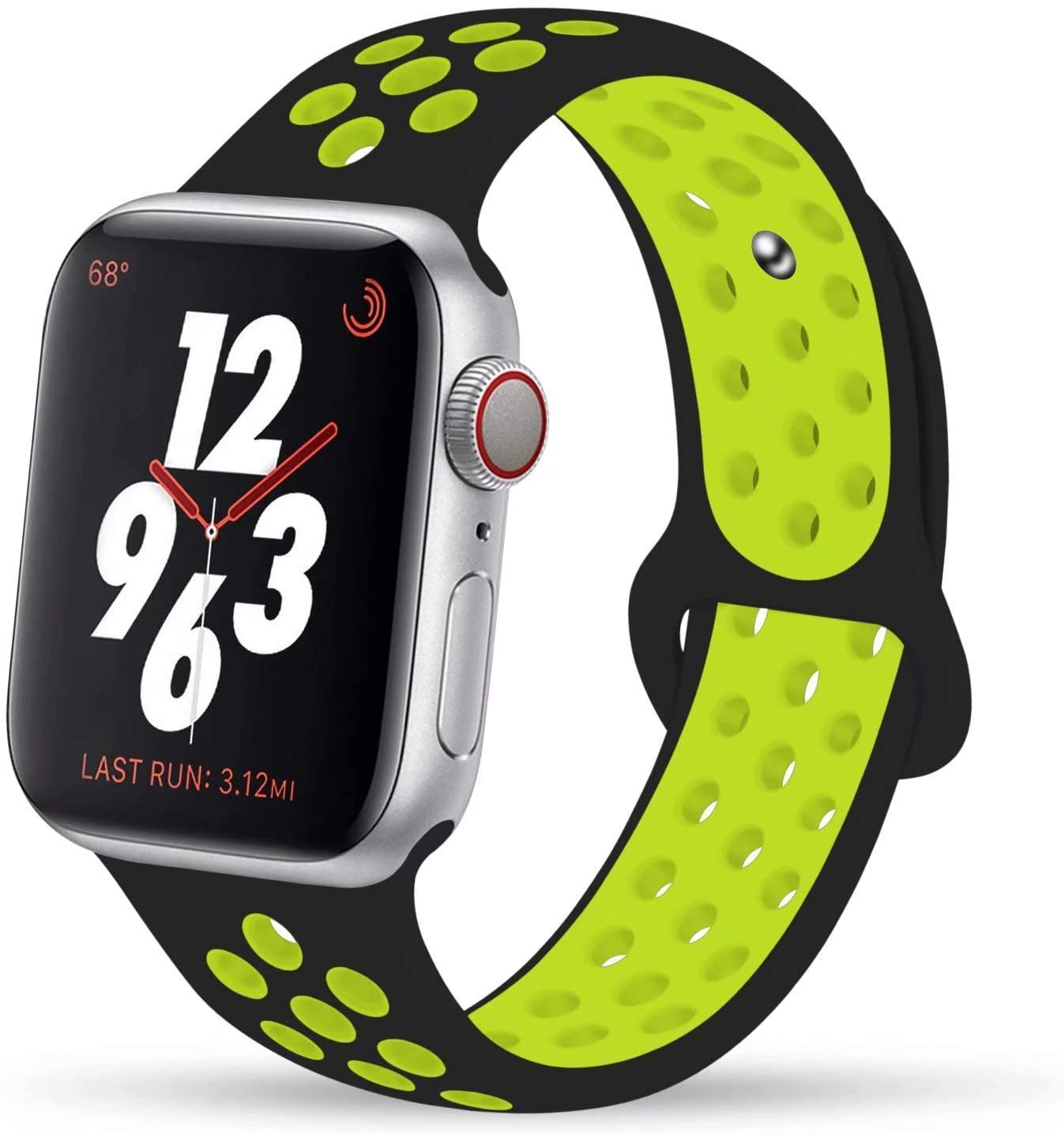 Black & Yellow Silicone Sport Strap for Apple Watch