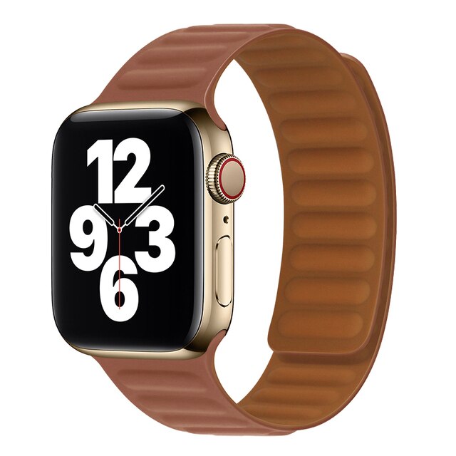 Brown Silicone Magnetic Strap for Apple Watch