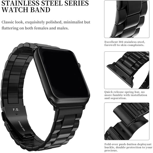 Black Stainless Steel Strap for Apple Watch