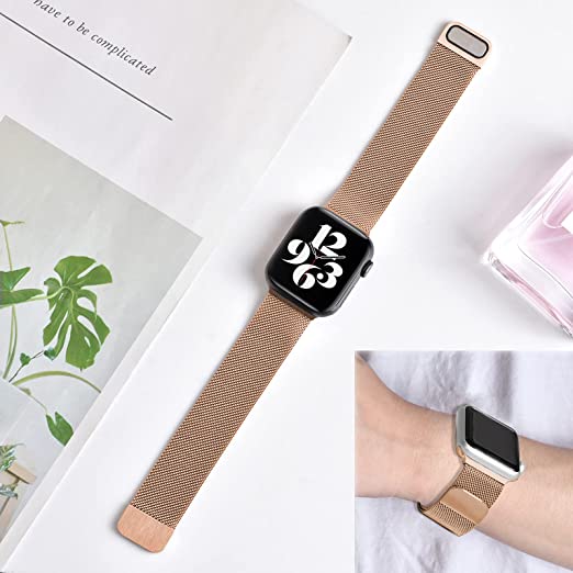 Rose Gold Magnetic Stainless Steel Strap for Apple Watch
