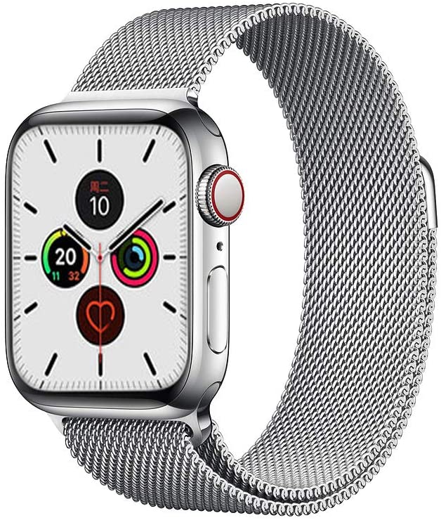 Silver Magnetic Stainless Steel Strap for Apple Watch