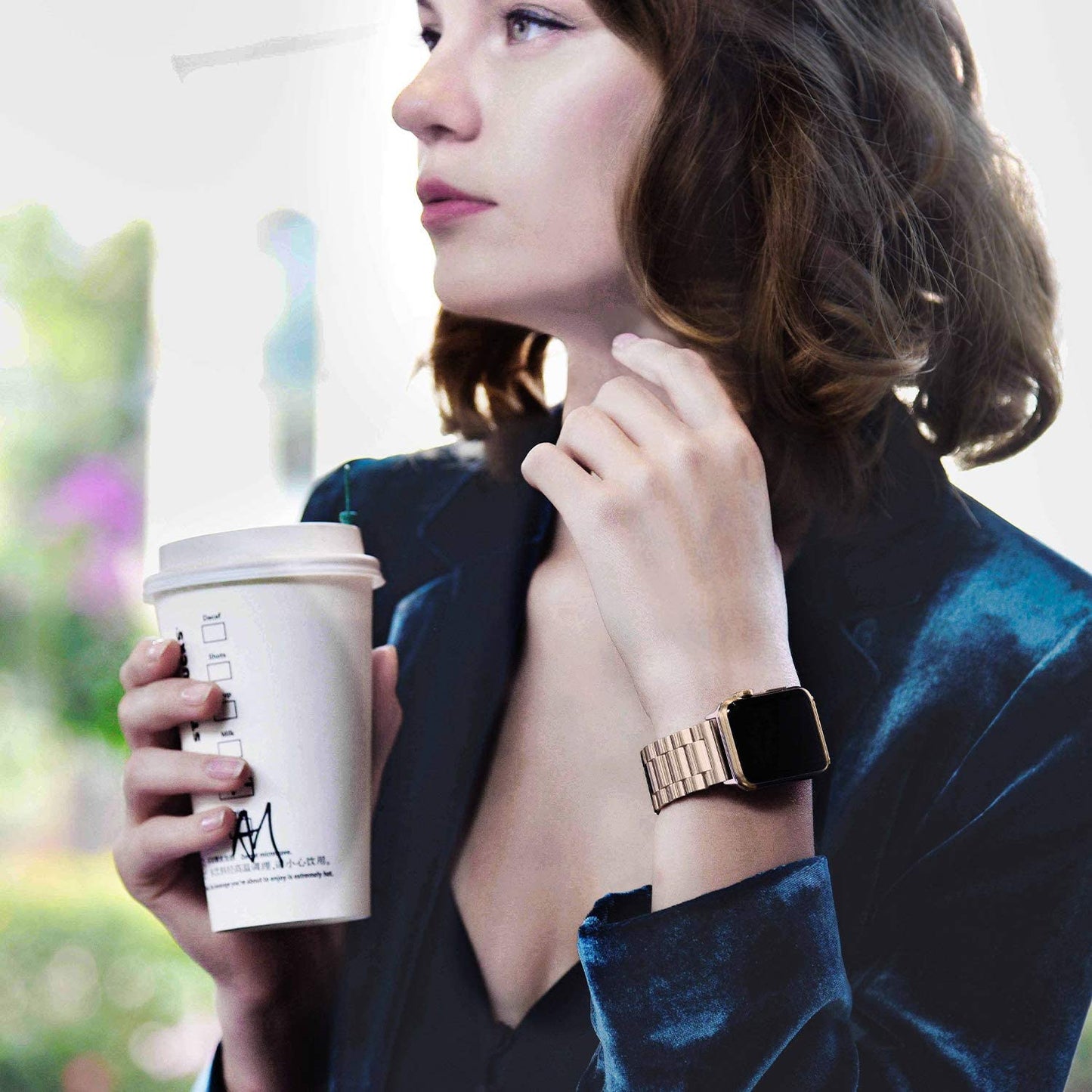 Rose Gold Stainless Steel Strap for Apple Watch