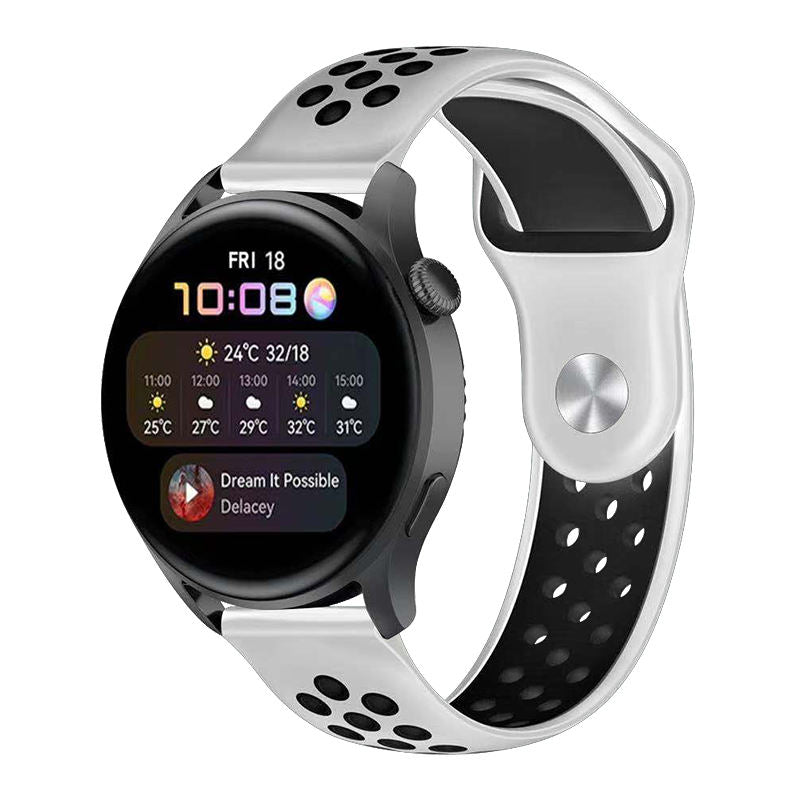 White & Black Sport Silicone Strap