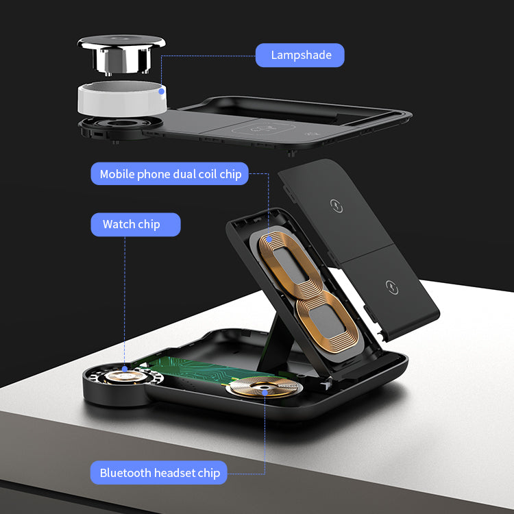 3 in 1 Foldable Wireless Charging Station for iPhone, Apple Watch & Airpods