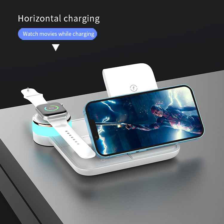 3 in 1 Foldable Wireless Charging Station for iPhone, Apple Watch & Airpods