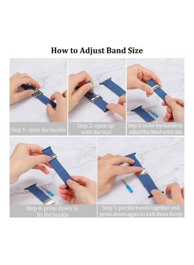 Blue Sports Woven Breathable Loop Strap for Apple Watch