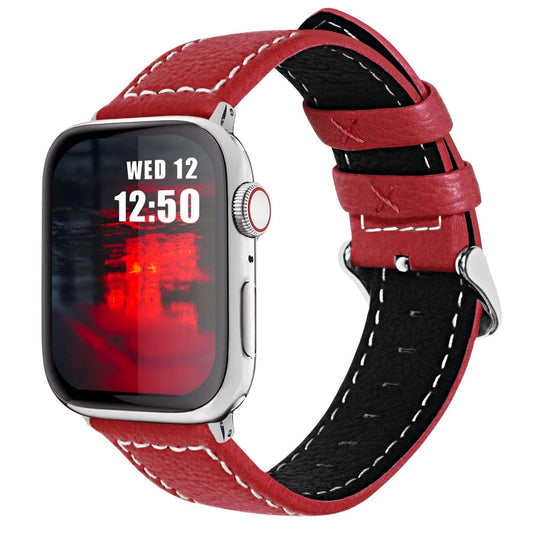 Red Leather Strap for Apple Watch