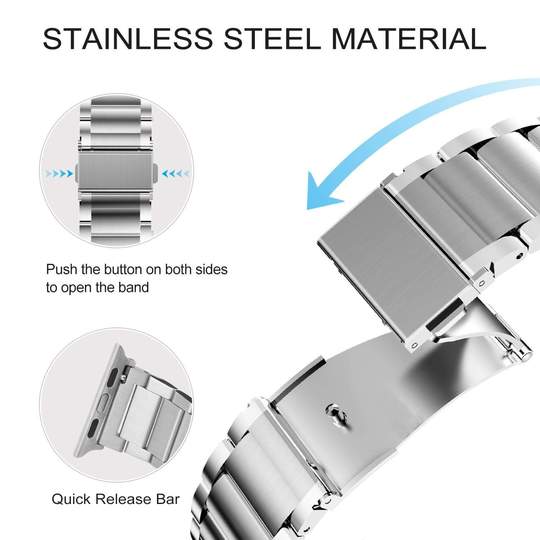 Silver Stainless Steel Strap for Apple Watch