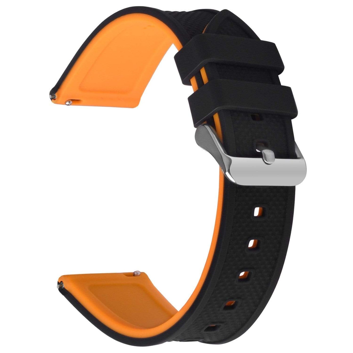 Black & Pumpkin Silicone 22mm Strap