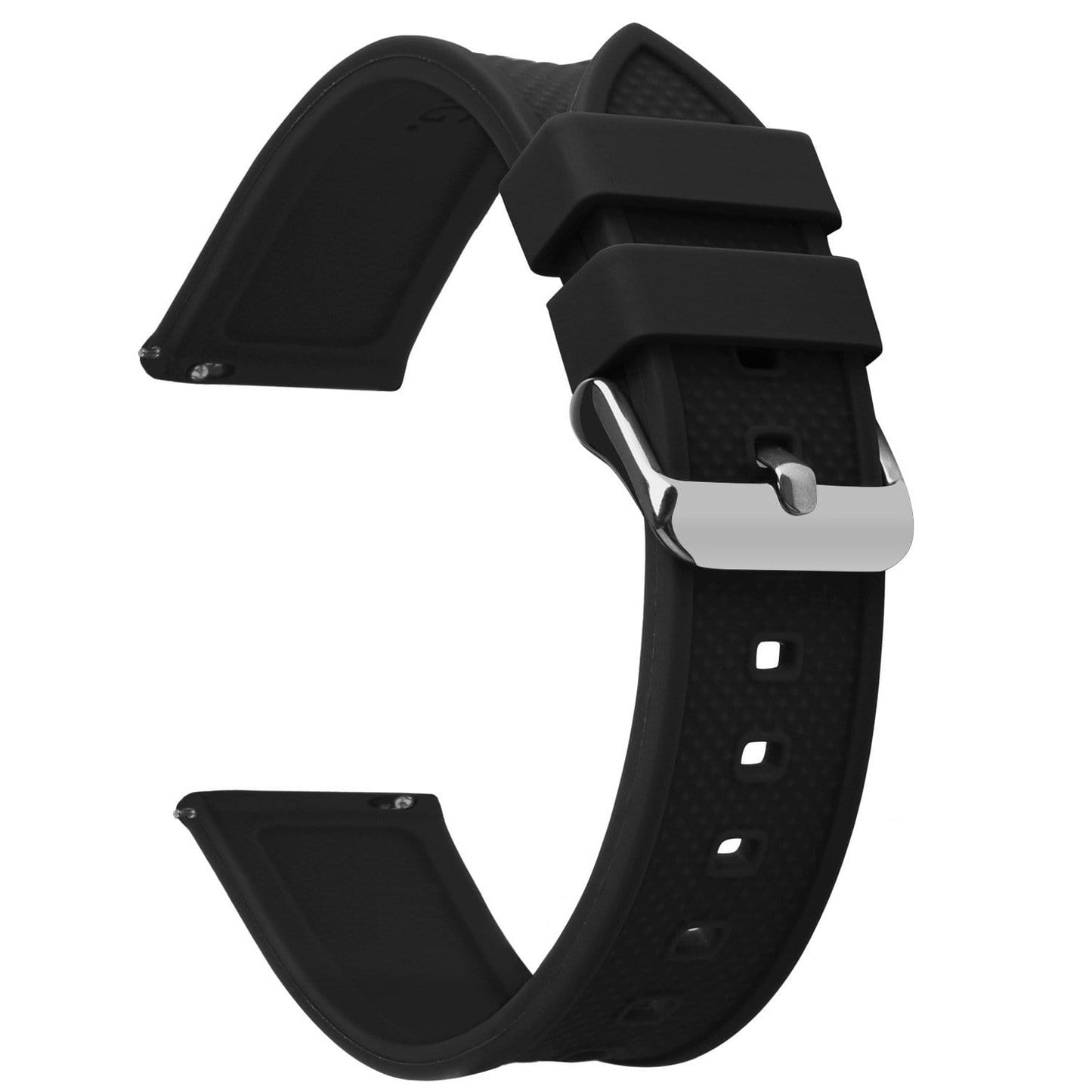 Black Silicone 20mm Strap
