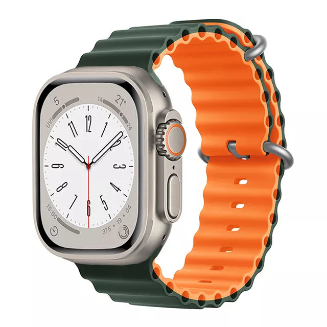 Dark Green & Orange Ocean Strap for Apple Watch