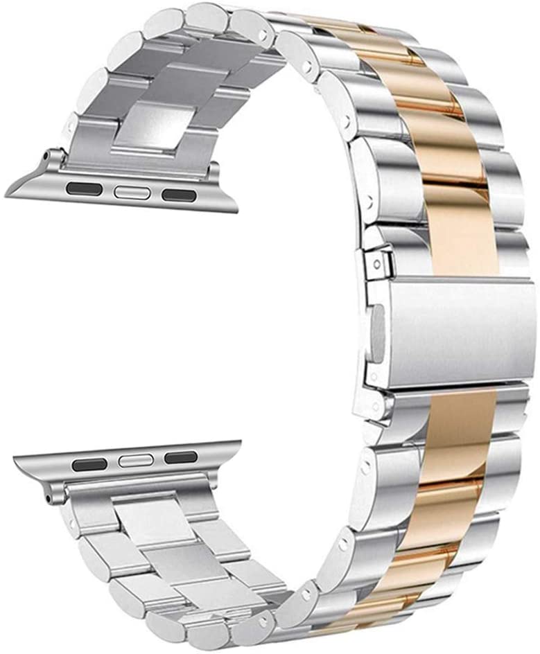 Silver & Gold Stainless Steel Strap for Apple Watch