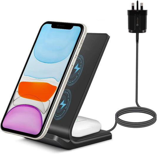 2 in 1 Qi-Certified Wireless Charging Station for iPhone & Airpods
