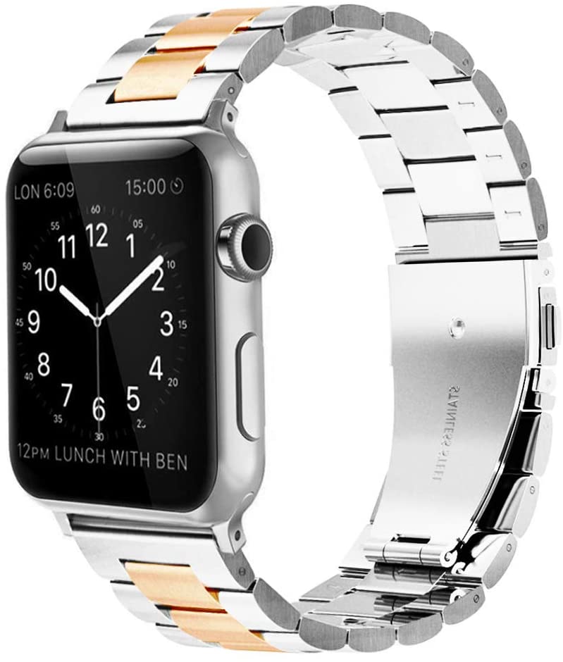Silver & Gold Stainless Steel Strap for Apple Watch