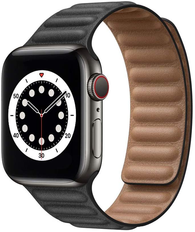 Black & Brown Magnetic Leather Strap for Apple Watch