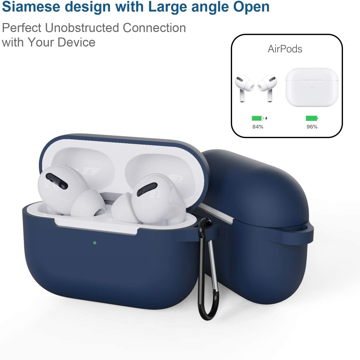 Navy Blue Protective Silicone Cover for AirPods Pro Case
