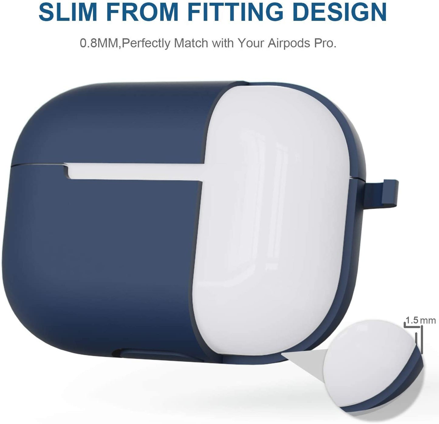 Navy Blue Protective Silicone Cover for AirPods Pro Case