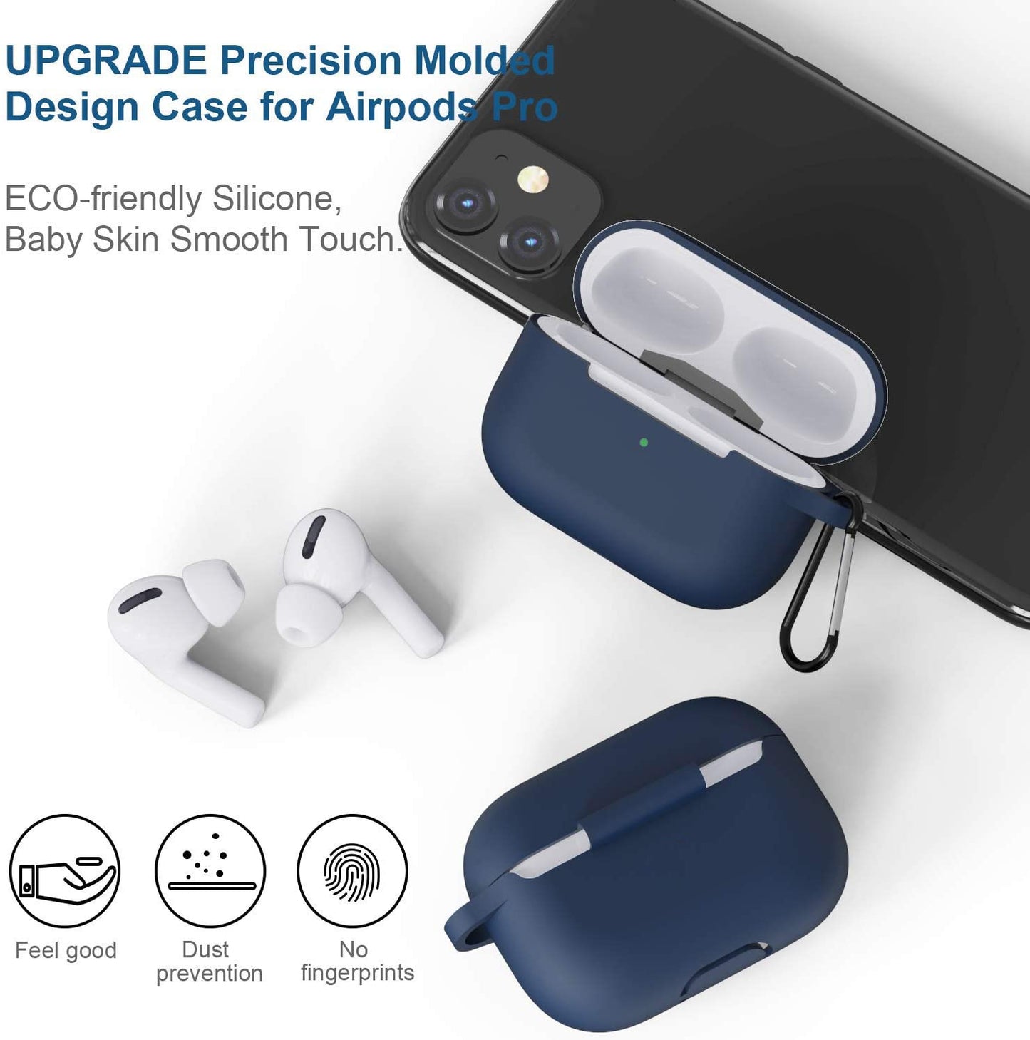 Navy Blue Protective Silicone Cover for AirPods Pro Case