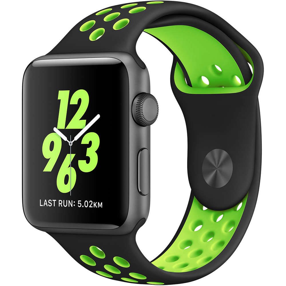 Black & Green Silicone Sport Strap for Apple Watch