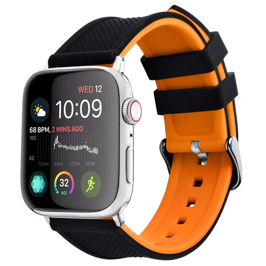 Black & Pumpkin Silicone Strap for Apple Watch