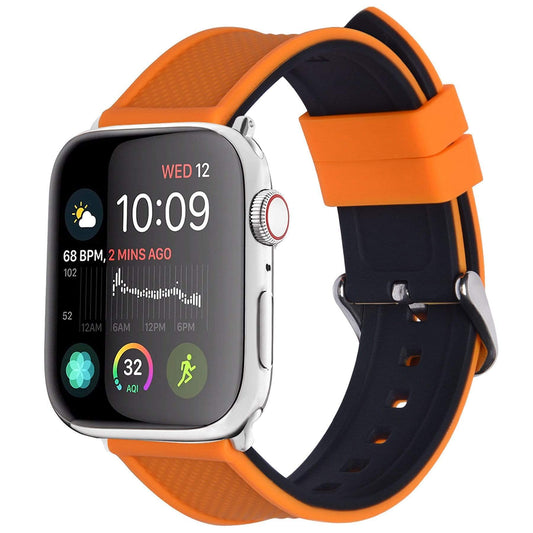 Pumpkin & Black Silicone Strap for Apple Watch