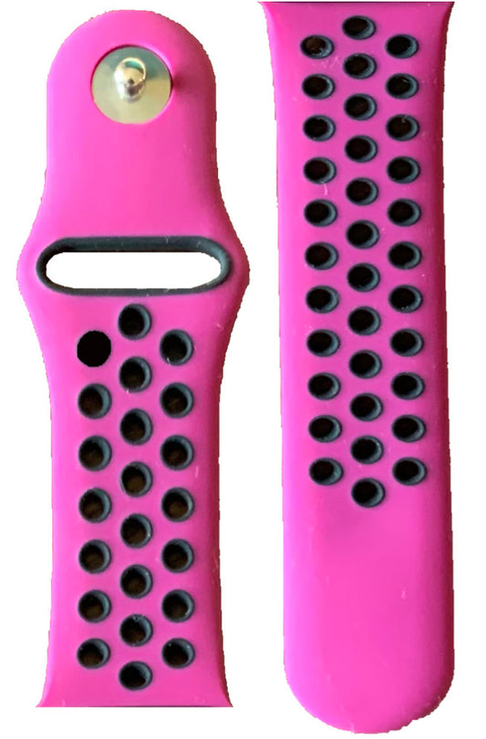 Fuchsia & Black Sport Silicone Strap for Apple Watch