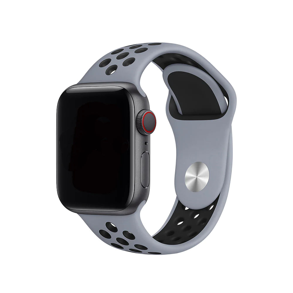 Grey & Black Silicone Sport Strap for Apple Watch